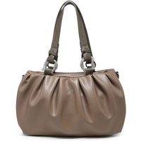 JFY Women's Pleated Top Handle Zip Closure Hobo Shoulder Bag in Dusty Pink