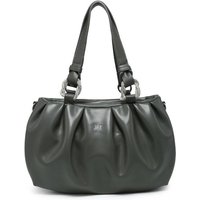 JFY Women's Pleated Top Handle Zip Closure Hobo Shoulder Bag in Dark Grey