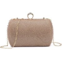 JFY Women's Ring Clasp Double-Side Diamante Bag in Rose Gold
