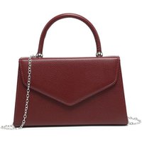 JFY Women's Top Handle Pu Clutch Bag in Burgundy