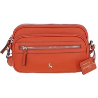 Ashwood Leather Women's 'Sogno di Cuoio' Compact Twin Zip Crossbody Bag in Orange
