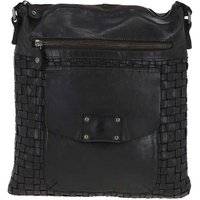 Ashwood Leather Women's 'Estasi' Woven Classic Large Leather Vintage Crossbody Bag in Dark Brown
