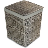 Red Hamper Large Antique Wash Square Laundry Basket with Grey Sage Lining