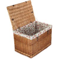 Red Hamper 60cm Double Steamed Chest Picnic Basket with Cotton Lining in Red