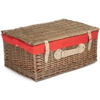 Red Hamper 55cm Antique Wash Hamper with Lining in Red