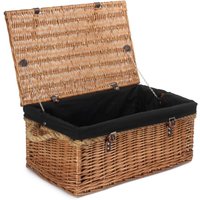 Red Hamper 62cm Double Steamed Rope Handled Trunk with Black Lining
