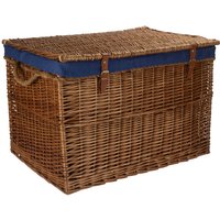 Red Hamper Wicker Large Light Steamed Storage Hamper in Blue