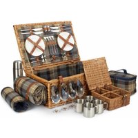 Red Hamper Deluxe 4 Person Ravenstor Fitted Wicker Picnic Basket in Blue