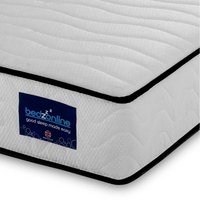 Bedzonline 4FT Hydro Pocket Spring Memory Mattress with Cashmere-Infused Knitted Fabric & Hand-Tufted Finish in White | Size: Small Double