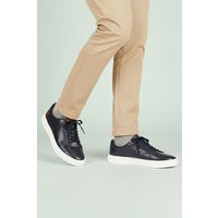 Amen Shoes Men's Cavan Leather Cup Sole Trainers in Navy | Size: 11