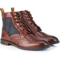 Amen Shoes Men's Kildare Leather Designer Lace up Boots in Dark Brown | Size: 8