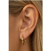 MUCHV Gold Pull-Through Hoop Earrings - Women's Jewellery