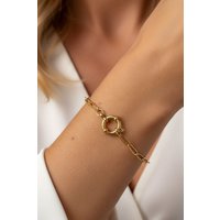 MUCHV Women's 18k Gold Link Chain Bracelet For Charms