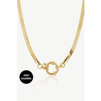MUCHV Women's Gold Herringbone Chain Choker For Charms - 40cm