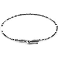 ANCHOR & CREW Men's Moonraker Sail Silver Chain SKINNY Bracelet | Size: 23 cm