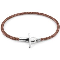 ANCHOR & CREW Men's Cambridge Silver & Rope Bracelet in Copper | Size: 23 cm