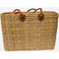 Berber Leather Women's 'The Safi' Large Basket Tote in Light Sand