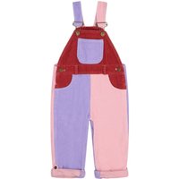 Dotty Dungarees Girl's Rosebed Patchwork Chunky Cord Dungarees - 2-3y | Size: 2-3 Years