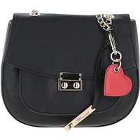 Ashwood Leather Women's Real Leather with Chain Strap Small Cross Body Bag in Black