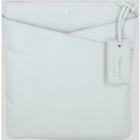 Ashwood Leather Women's 'Curvo' Real Leather Crossbody Bag in Light Grey
