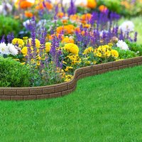 Nicoman Flexible Brick Effect Garden Edging Border - 1.2m in Brown | Size: 1 Pack