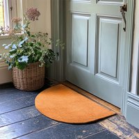 Nicoman PVC Coir Non-Slip Durable Halfmoon Plain Doormat in Brown | Size: 40 cm x 70 cm