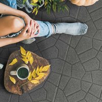Nicoman Reversable Garden Stepping Stones Decking Paver in Dark Grey | Size: 4 Pack