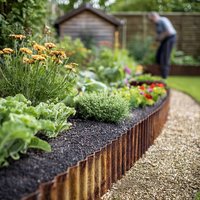 Nicoman Heavy Duty Corrugated Metal Garden Border Edging Roll - 6m in Bronze