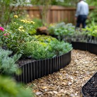 Nicoman Heavy Duty Corrugated Metal Garden Border Edging Roll - 6m in Black