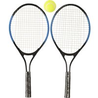 MANTRARAJ 2 Player Tennis Set With Carry Bag Aluminum Alloy Tennis Racquet Set in Black
