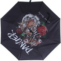 PEACH ACCESSORIES Women's Tiger Rose Upside Down Umbrella in Black