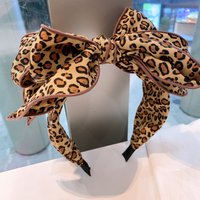 PEACH ACCESSORIES Women's Feline Flair Oversized Bow Headband in Brown