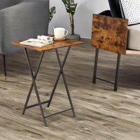 Rafaelo Mobilia Set of 2 Folding Tables in Brown