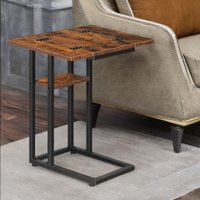 Rafaelo Mobilia Foldable Sofa Side Table in Brown