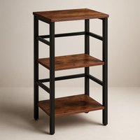 Rafaelo Mobilia 3 Tier Living Room Side End Table Rustic in Brown