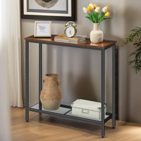 Rafaelo Mobilia Console Table With Mesh Shelf in Brown