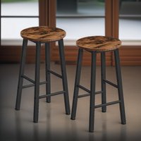 Rafaelo Mobilia Set of 2 Bar Stools 65CM Height in Brown