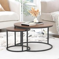 Rafaelo Mobilia Set Of Round Nesting Tables Industrial in Brown