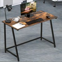 Rafaelo Mobilia Industrial Rustic Computer Desk 100CM Wide in Brown