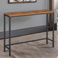 Rafaelo Mobilia Industrial Rustic 100CM Wide Console Table in Dark Brown