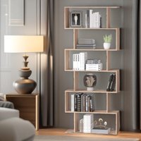 Pirlo Plush 6 Tier Display Stand Room Divider Natural Brown
