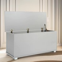 Pirlo Plush Wooden Storage Box Grey