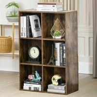 Pirlo Plush 6 Cube Storage Unit Bookcase in Brown