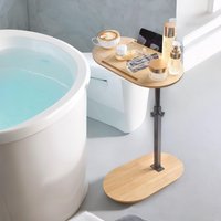 Pirlo Plush Bamboo Adjustable Side Tray Table Living Room Furniture in Natural