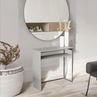 Pirlo Plush 2 Tier Console Table With Steel Frame Hallway Furniture in Grey