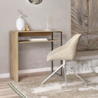 Pirlo Plush 2 Tier Console Table With Steel Frame Hallway Furniture in Light Oak