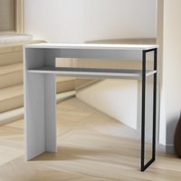 Pirlo Plush 2 Tier Console Table With Steel Frame Hallway Furniture in White