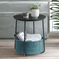 FURNOS Side Table with Removable & Washable Storage Basket in Cream