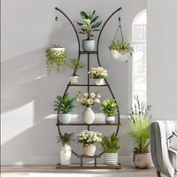 Pirlo Plush 5 Tier Vase Shaped Indoor Outdoor Plant Stand Organiser in Brown