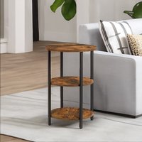 Rafaelo Mobilia 3 Tier Small Round Coffee Table in Brown
